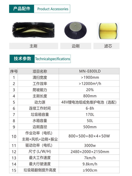 新型全封闭自卸式精河扫地机MN-E800LD